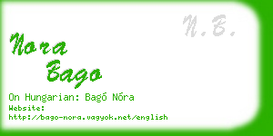 nora bago business card